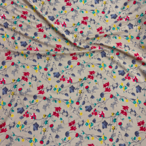 Light Beige Floral Linen Boski