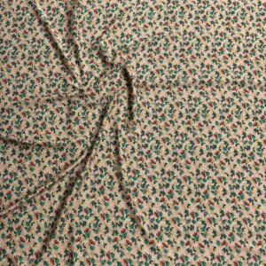 Beige Small Floral Linen Boski