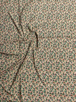 Beige Small Floral Linen Boski