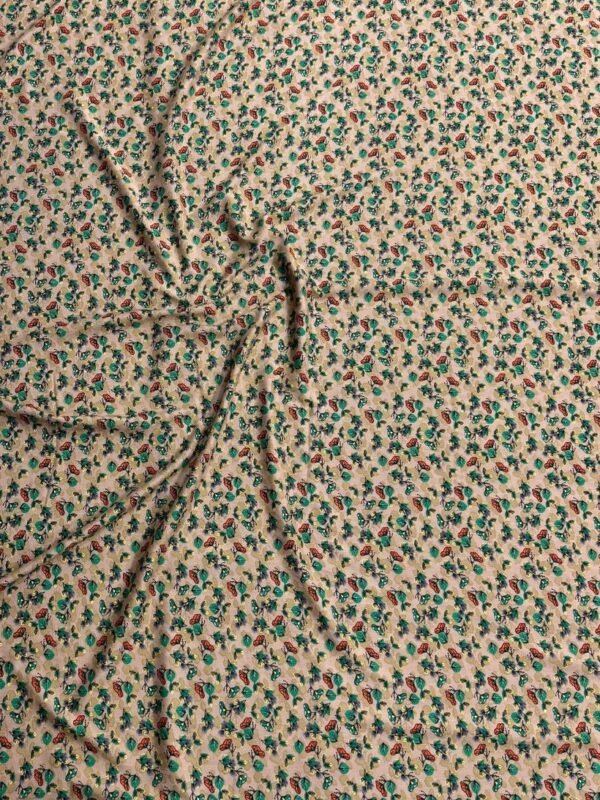 Beige Small Floral Linen Boski