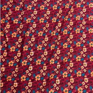 Retro Red Floral Linen Boski
