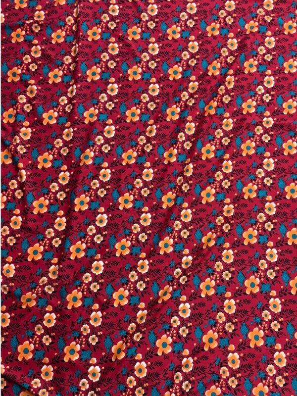 Retro Red Floral Linen Boski