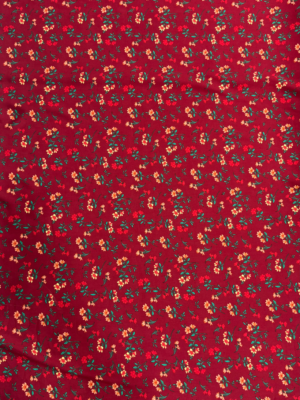 65 Maroon Floral Linen Boski