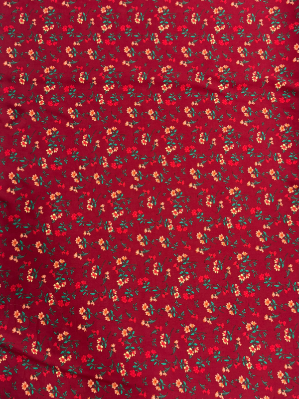 Maroon Floral Linen Boski