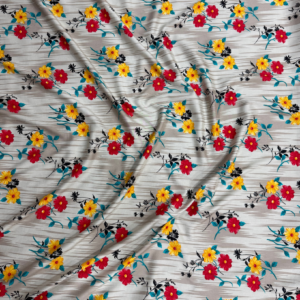 Light Taupe Floral Linen Boski
