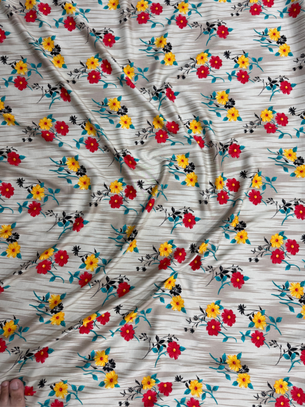 Light Taupe Floral Linen Boski