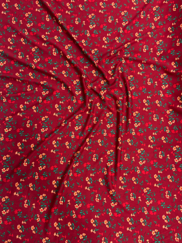 Maroon Floral Linen Boski