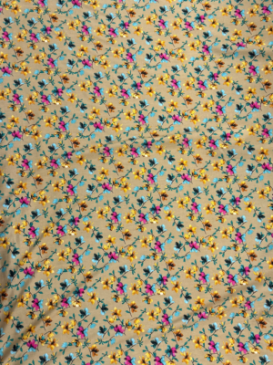 Beige Floral Linen Boski