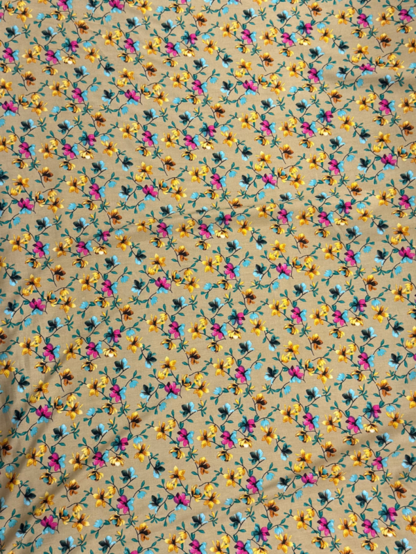Beige Floral Linen Boski
