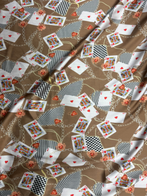 Light Brown Digital Print Shot Silk