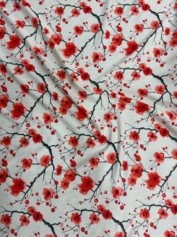 Off-White Vine Floral Linen Boski