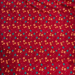 Reddish Maroon Floral Linen Boski