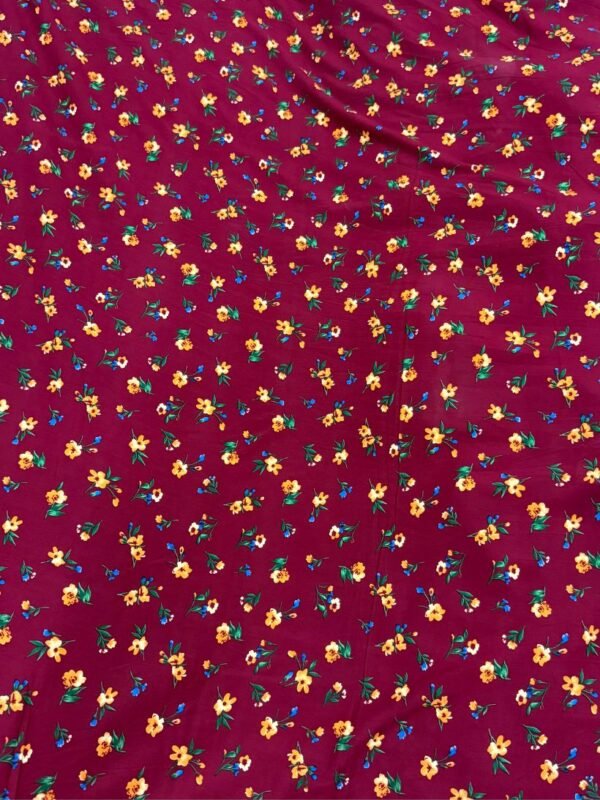 Maroon Floral Linen Boski