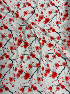8 Off-White Vine Floral Linen Boski