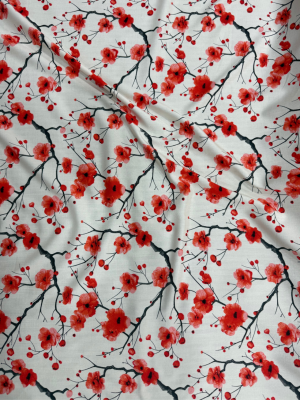 Off-White Vine Floral Linen Boski
