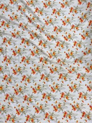 Cream Poppy Floral Linen Boski