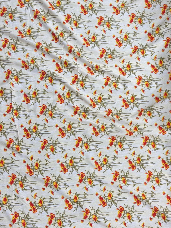 Cream Poppy Floral Linen Boski