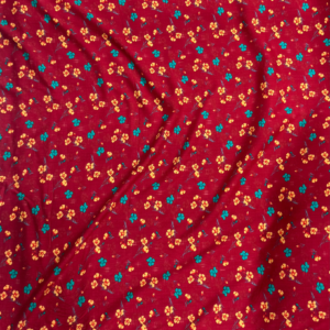 Reddish Maroon Floral Linen Boski