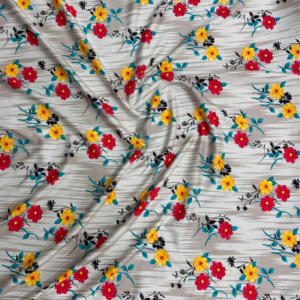 Light Taupe Floral Linen Boski