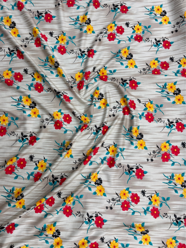 Light Taupe Floral Linen Boski