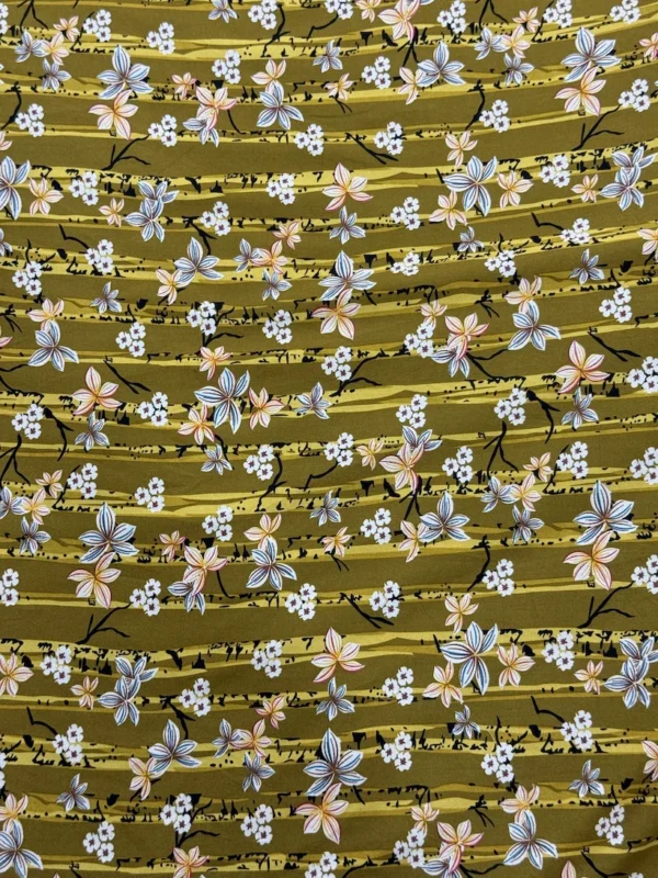 3 Mustard Stripe Floral Linen Boski