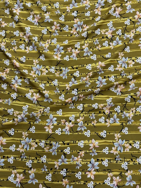 3 Mustard Stripe Floral Linen Boski