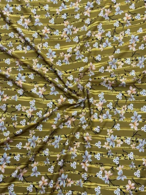 3 Mustard Stripe Floral Linen Boski