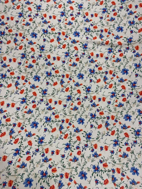 Off White Floral Linen Boski