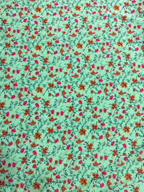 Mint Green Floral Linen Boski