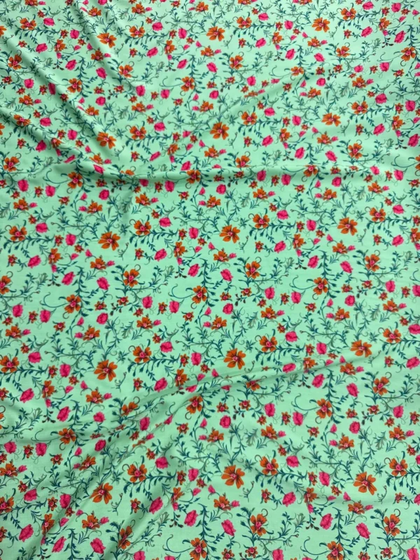 Mint Green Floral Linen Boski