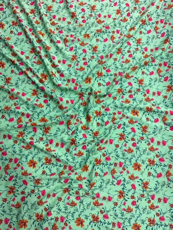 Mint Green Floral Linen Boski