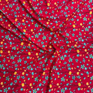 Red Floral Linen Boski
