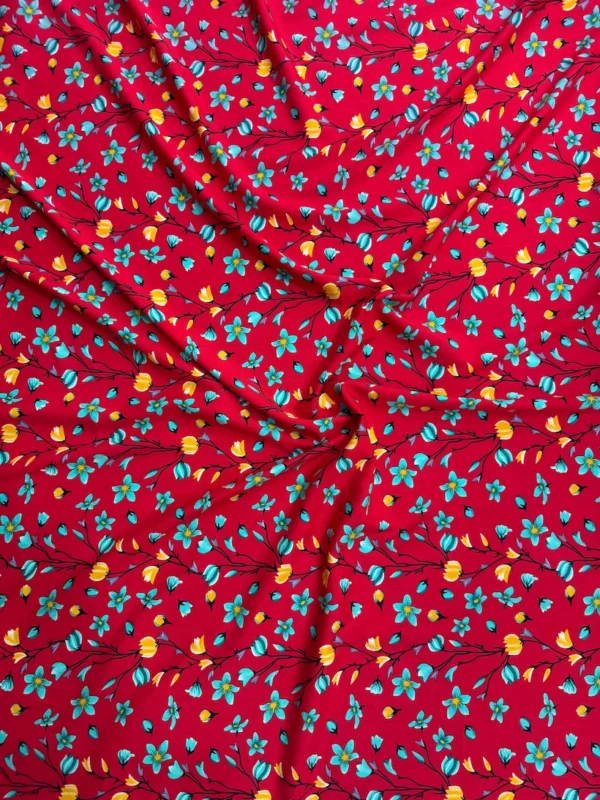 Red Floral Linen Boski