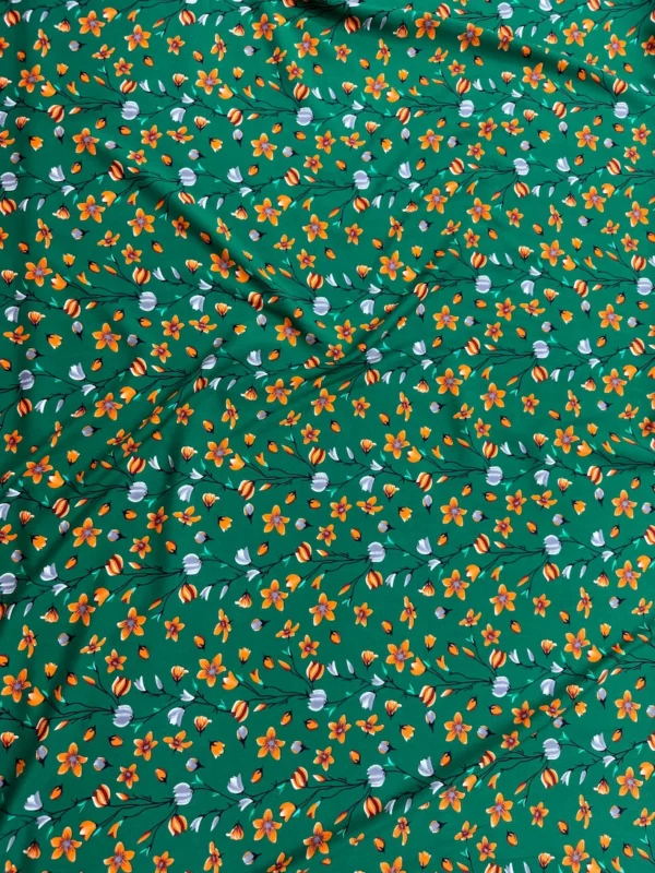 Green Floral Linen Boski