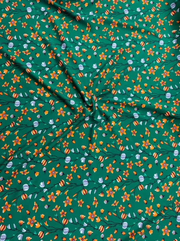 Green Floral Linen Boski