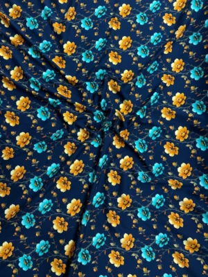 IMG_1064 Navy Blue Floral Linen Boski
