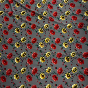Grey Floral Linen Boski