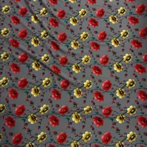 Grey Floral Linen Boski