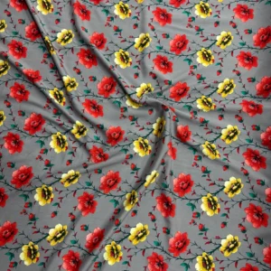 Grey Floral Linen Boski