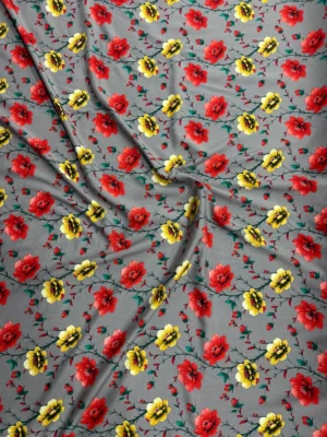 Grey Floral Linen Boski