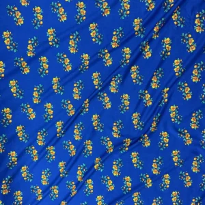 Royal Blue Floral Linen Boski