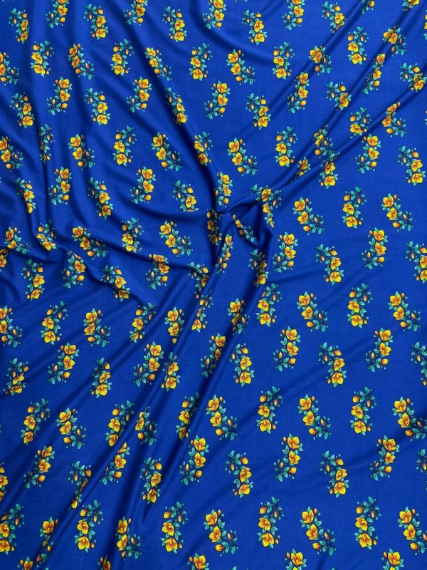 Royal Blue Floral Linen Boski