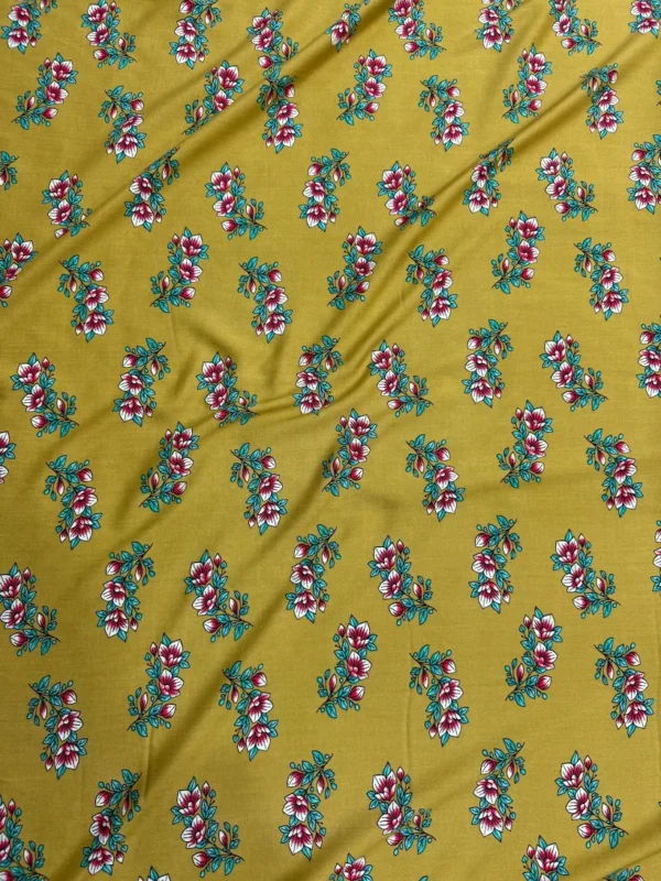 Mustard Yellow Floral Linen Boski