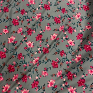 Grey Floral Linen Boski