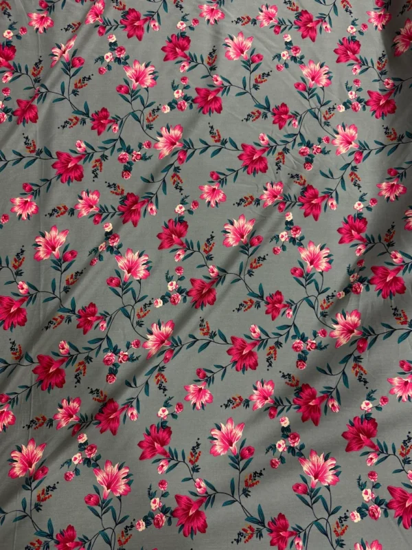 Grey Floral Linen Boski