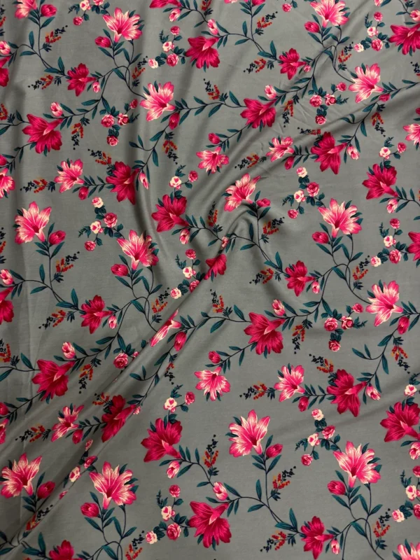 Grey Floral Linen Boski