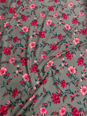 Grey Floral Linen Boski