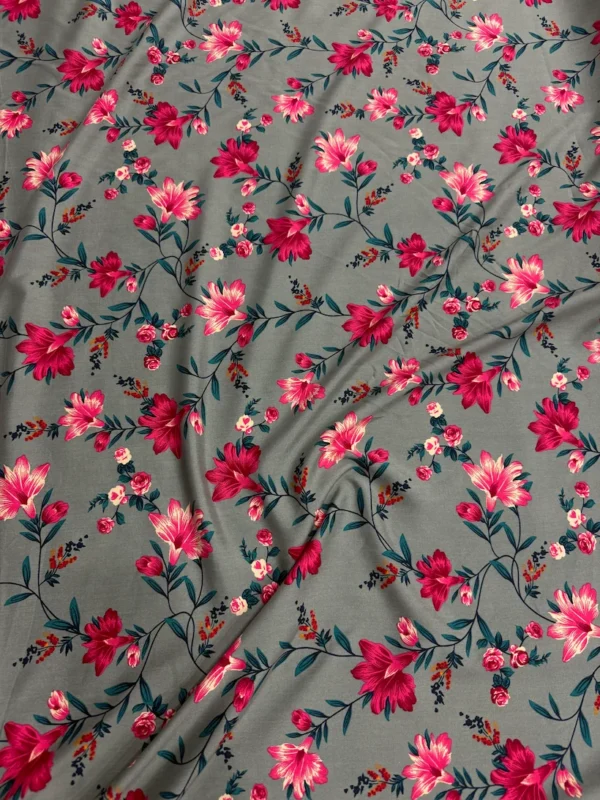 Grey Floral Linen Boski