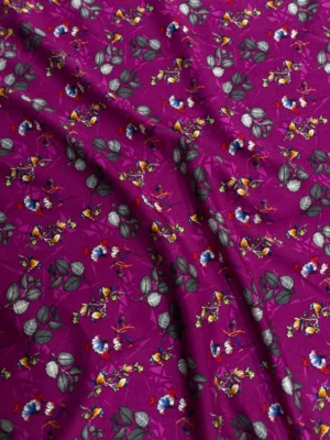 Burgundy Floral Linen Boski