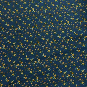 Navy Blue Floral Linen Boski